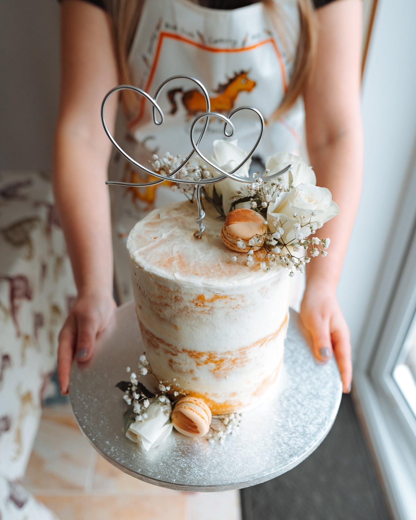 Double Heart - Cake Topper - Briar Rose Wire
