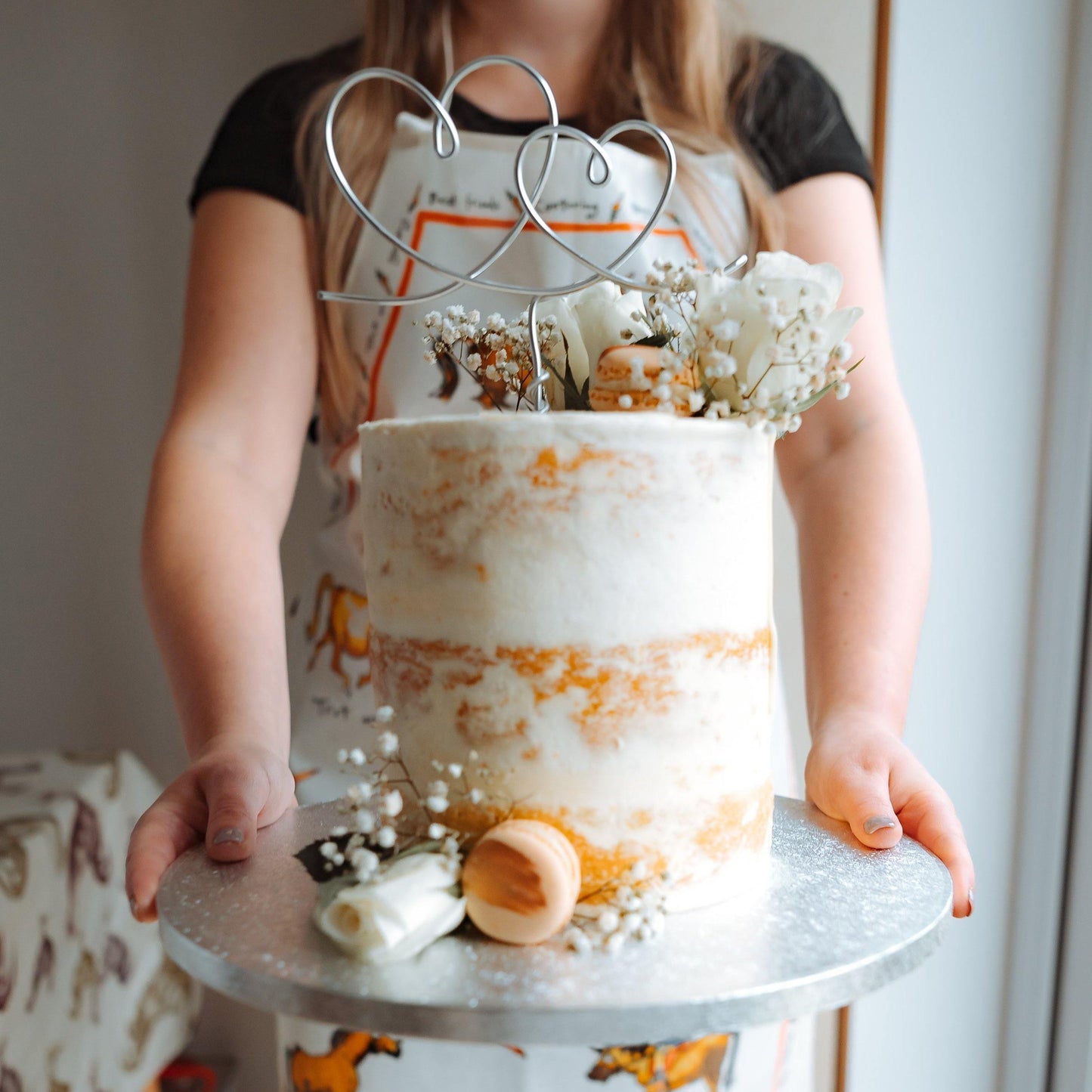 Double Heart - Cake Topper - Briar Rose Wire
