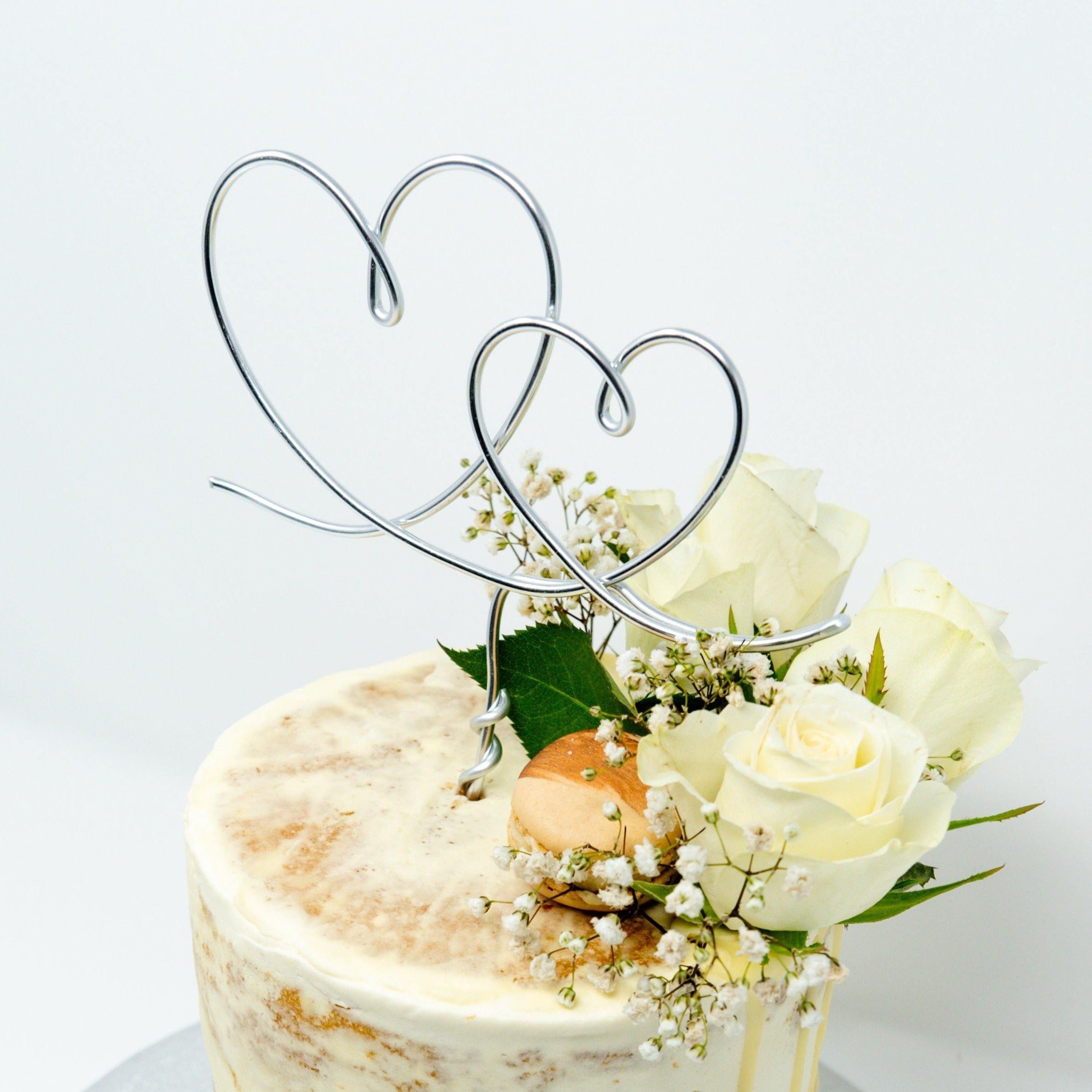 Double Heart Wedding Cake Topper Double Heart Wedding Cake Topper