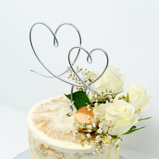 Double Heart - Cake Topper - Briar Rose Wire